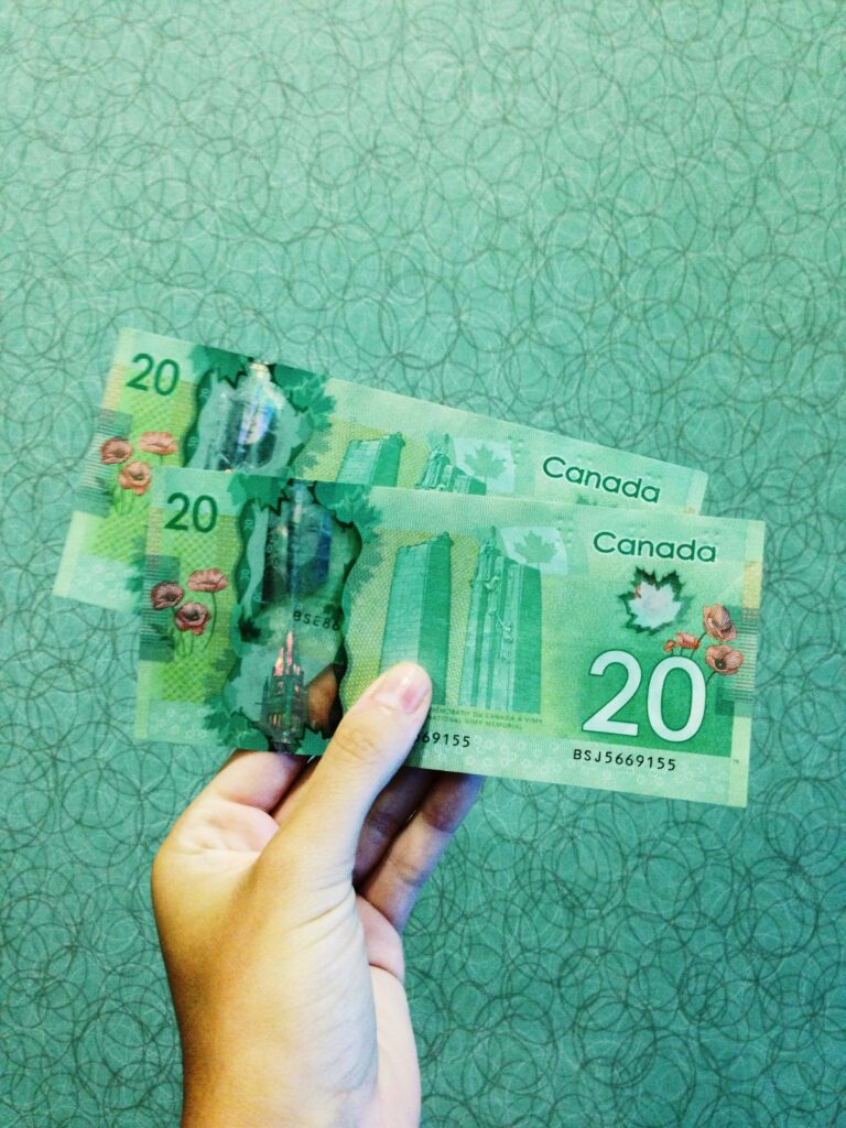 Close-up of Canadian dollar bills symbolizing personal finance and budgeting
